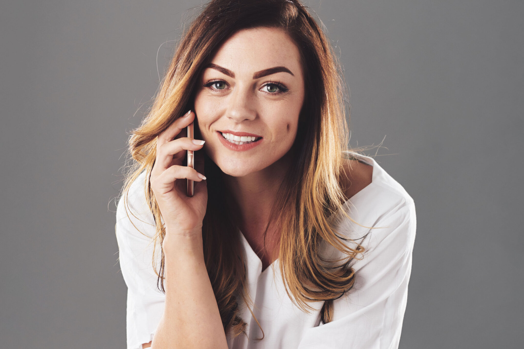 Pretty woman talking on phone