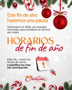 Horarios de atención fin de año